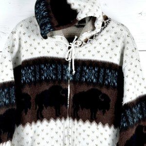 Rare Vintage Earth Ragz Hoodie 90s Western Yellowstone Full Zip Mens XL